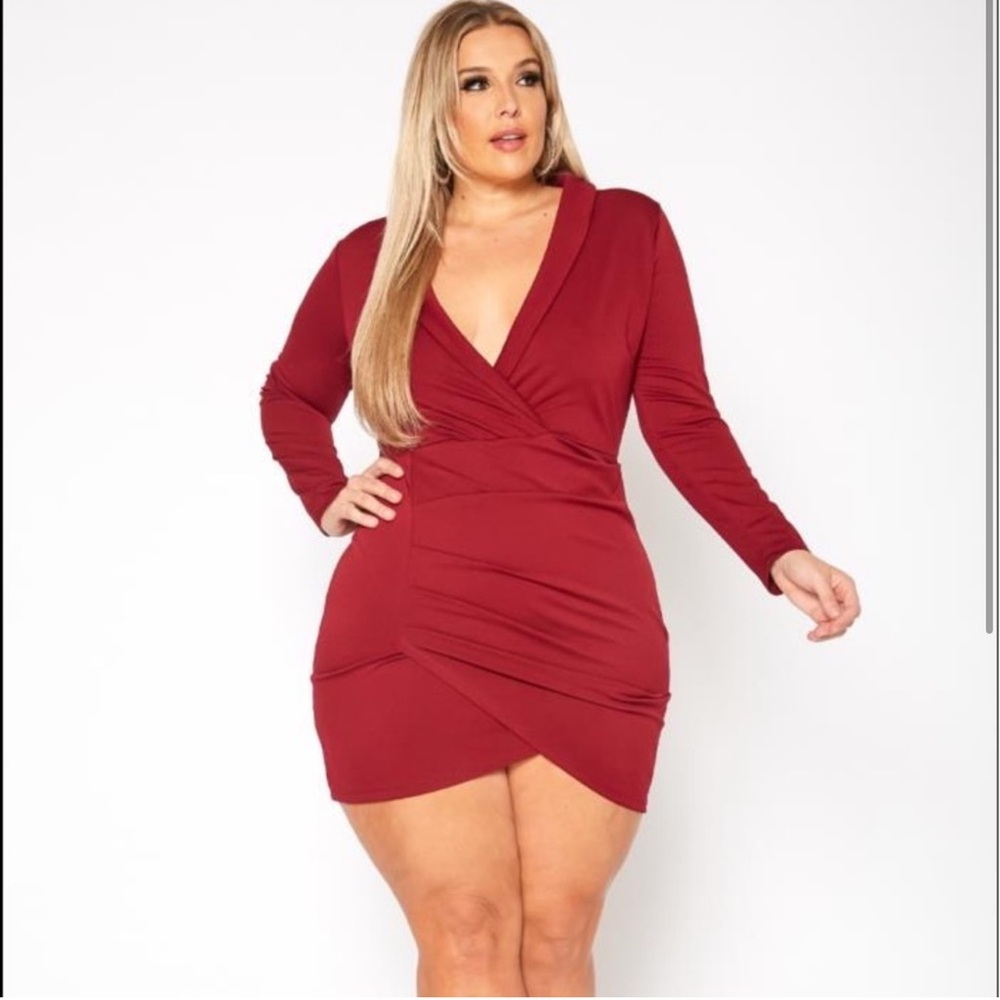 Elegant Red Wrap Dress